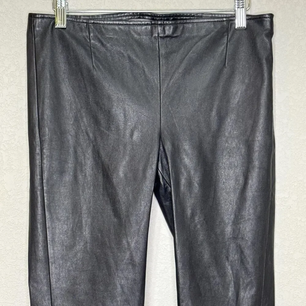 Michael Stars Pants Womens Medium Black Stretch Leather Leggings Skinny KT13C750